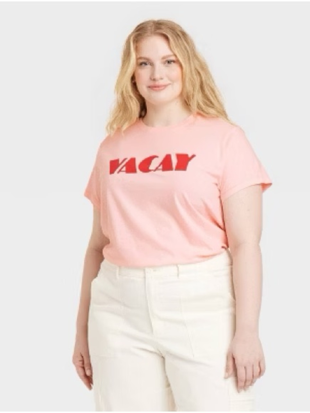 Universal Thread Light Pink & Red Coastal Vacay Graphic Tee Tshirt